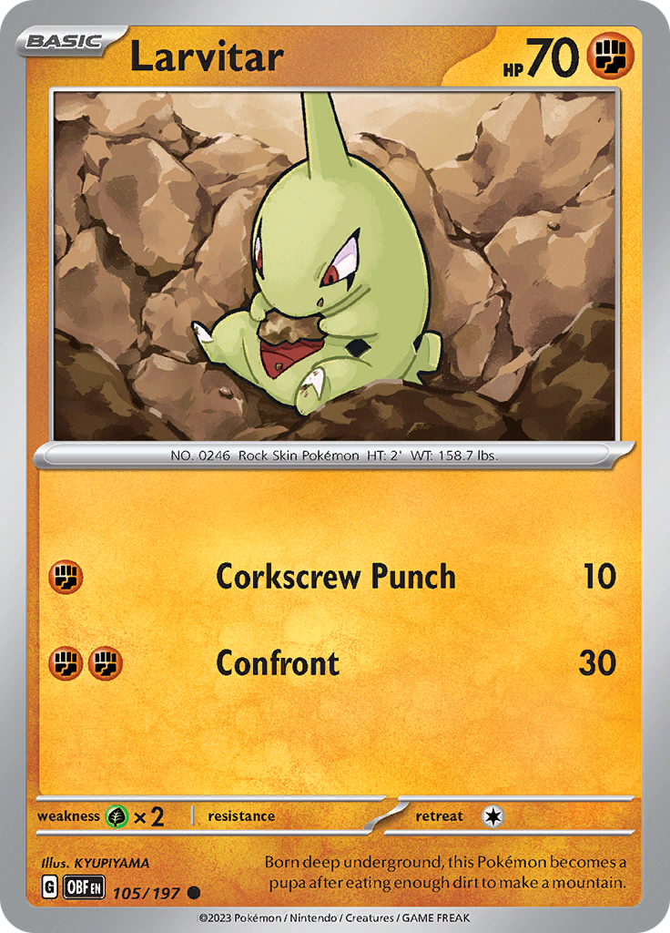 Larvitar (105/197) [Scarlet & Violet: Obsidian Flames] | Tabernacle Games