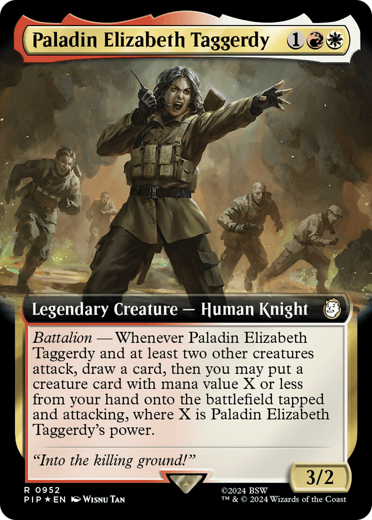 Paladin Elizabeth Taggerdy (Extended Art) (Surge Foil) [Fallout] | Tabernacle Games