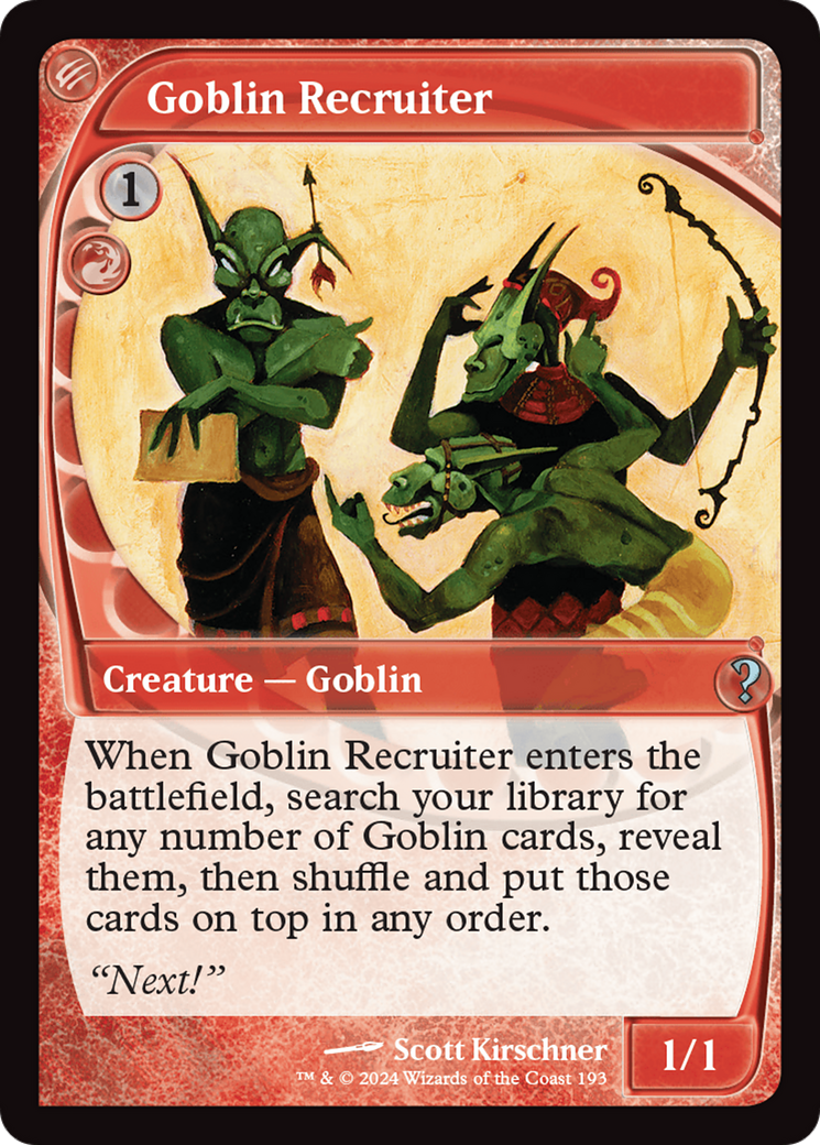 Goblin Recruiter (Future Sight) [Mystery Booster 2] | Tabernacle Games