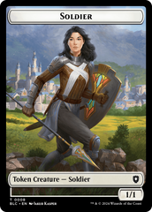 Human // Soldier Double-Sided Token [Bloomburrow Commander Tokens] | Tabernacle Games