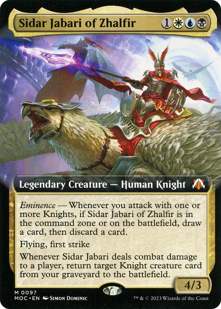 Sidar Jabari of Zhalfir (Extended Art) [March of the Machine Commander] | Tabernacle Games