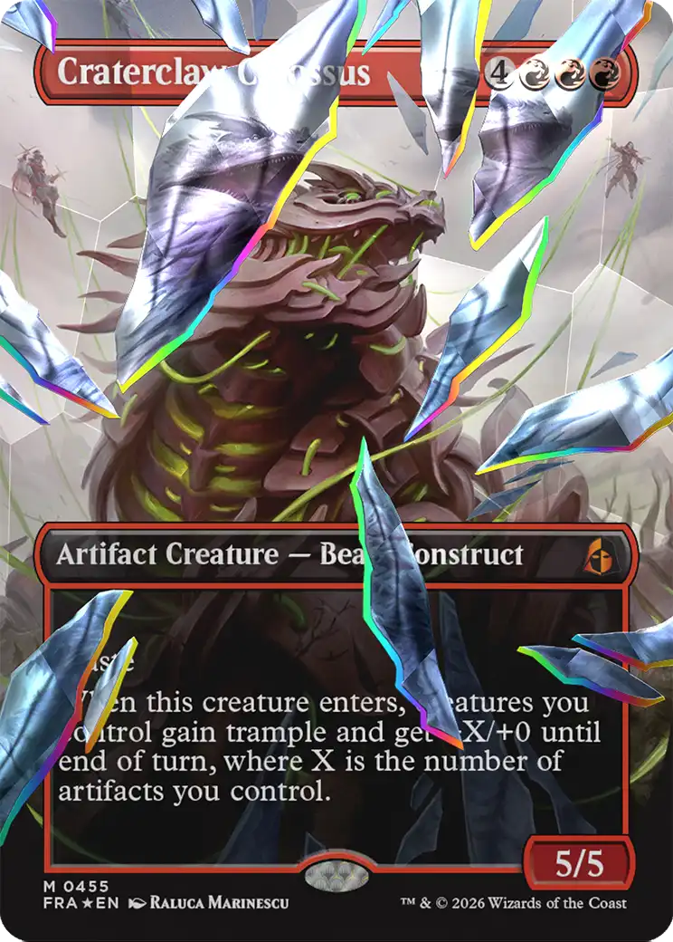 Craterclaw Colossus (Borderless) (Facet Foil) [Reality Fracture] | Tabernacle Games