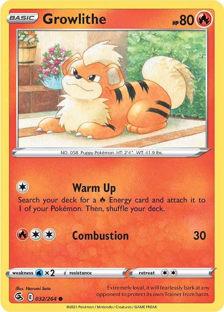 Growlithe (032/264) [Sword & Shield: Fusion Strike] | Tabernacle Games