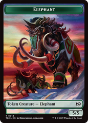 Elephant // Treasure Double-Sided Token [Tarkir: Dragonstorm Tokens] | Tabernacle Games