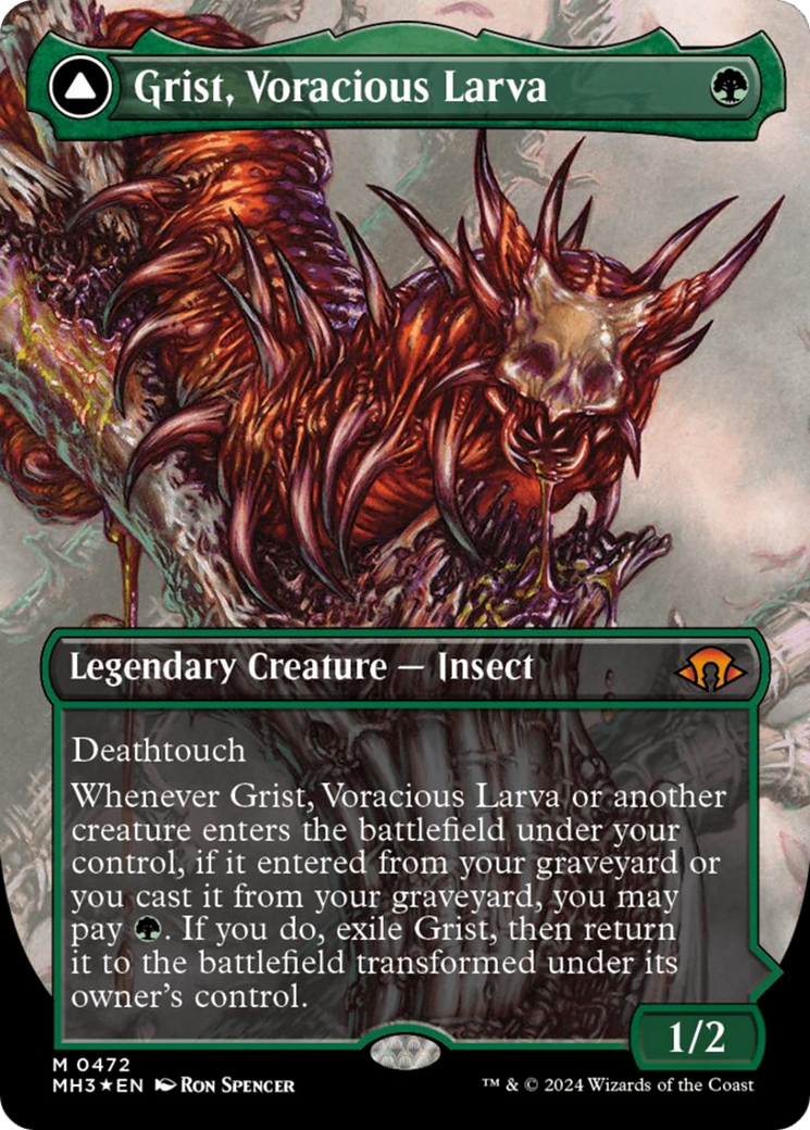 Grist, Voracious Larva // Grist, the Plague Swarm (Borderless) (Textured Foil) [Modern Horizons 3] | Tabernacle Games