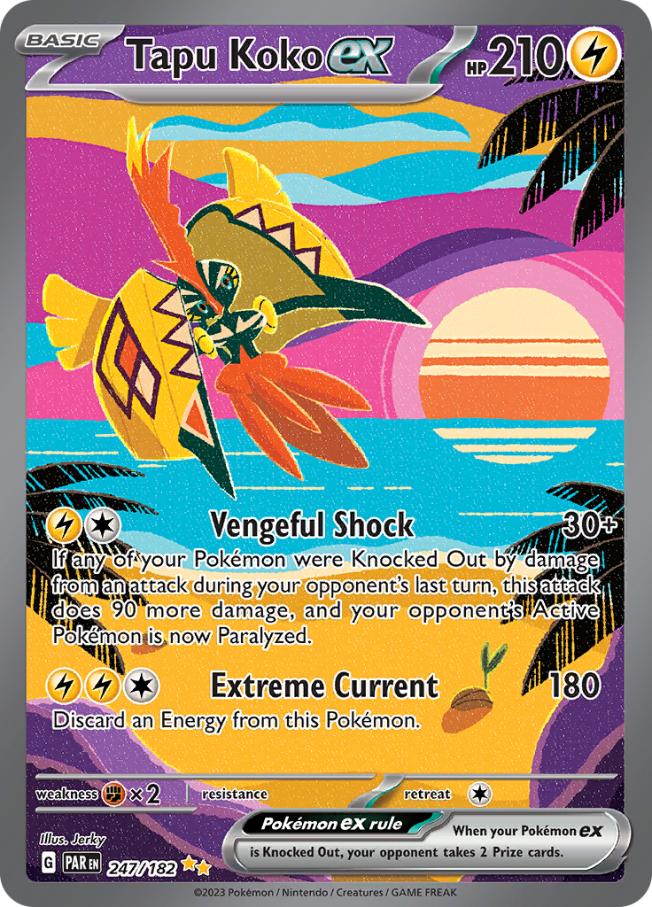 Tapu Koko ex (247/182) [Scarlet & Violet: Paradox Rift] | Tabernacle Games