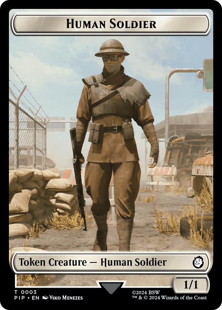 Treasure (0018) // Human Soldier Double-Sided Token [Fallout Tokens] | Tabernacle Games