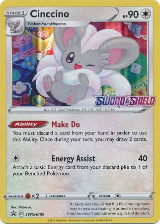 Cinccino (SWSH009) (Staff Prerelease Promo) [Sword & Shield: Black Star Promos] | Tabernacle Games