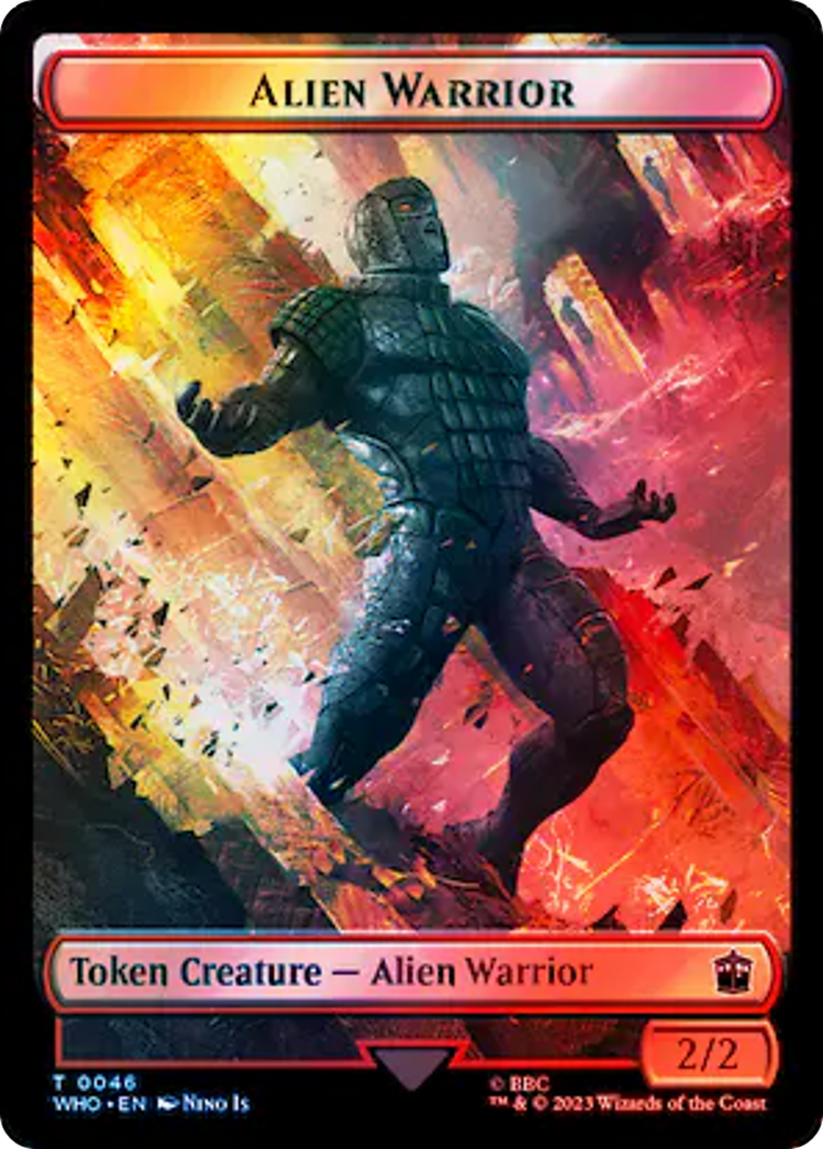 Copy // Alien Warrior Double-Sided Token (Surge Foil) [Doctor Who Tokens] | Tabernacle Games