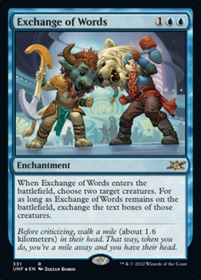 Exchange of Words (Galaxy Foil) [Unfinity] | Tabernacle Games