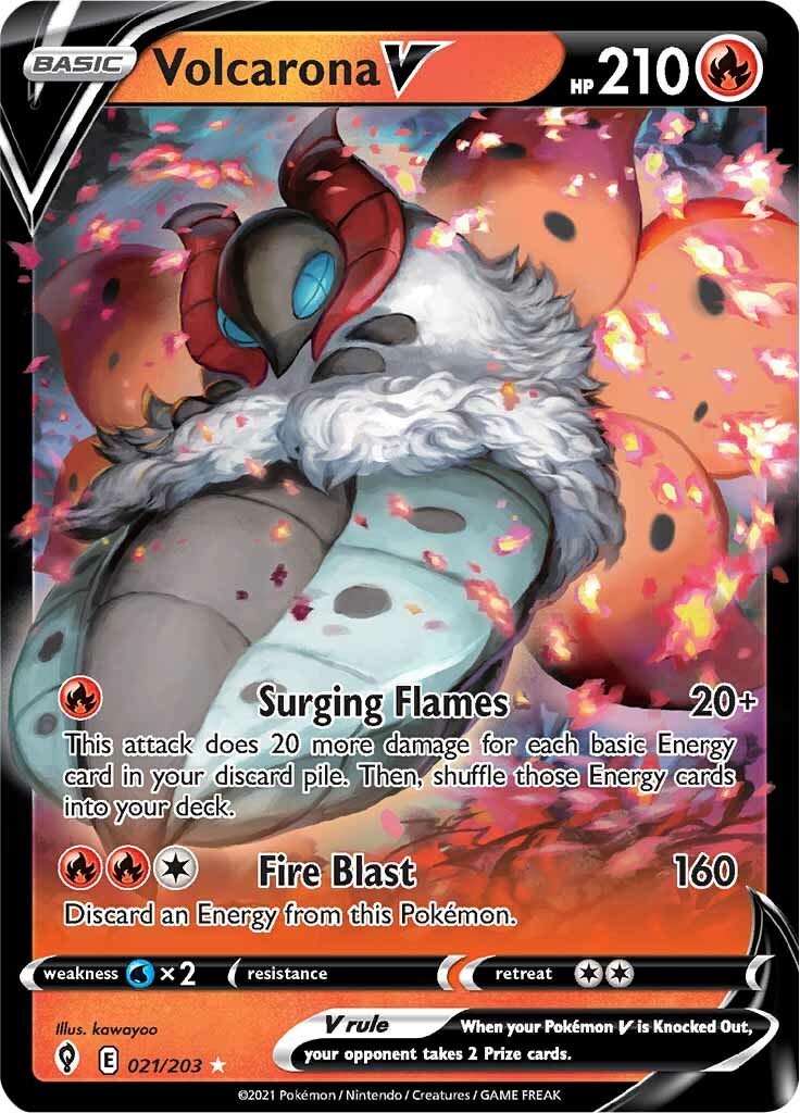 Volcarona V (021/203) [Sword & Shield: Evolving Skies] | Tabernacle Games