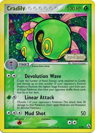 Cradily (3/92) (Stamped) [EX: Legend Maker] | Tabernacle Games