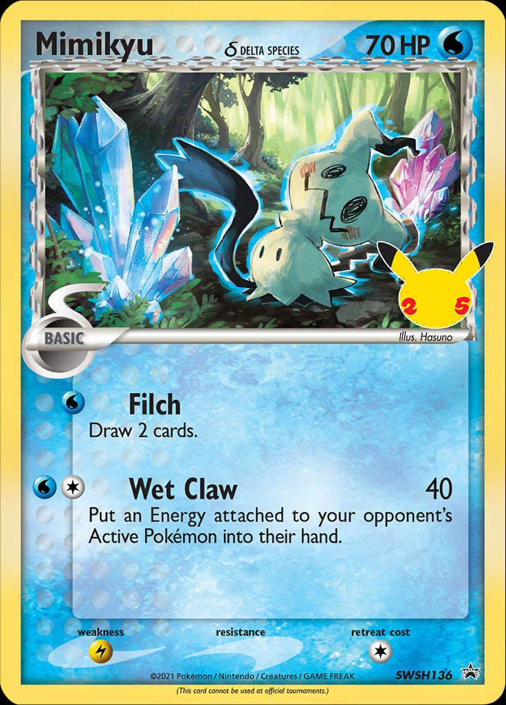 Mimikyu (SWSH136) (Delta Species) (Celebrations) [Sword & Shield: Black Star Promos] | Tabernacle Games