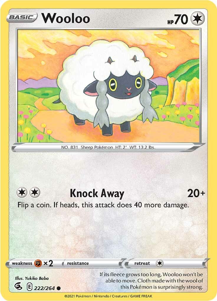 Wooloo (222/264) [Sword & Shield: Fusion Strike] | Tabernacle Games