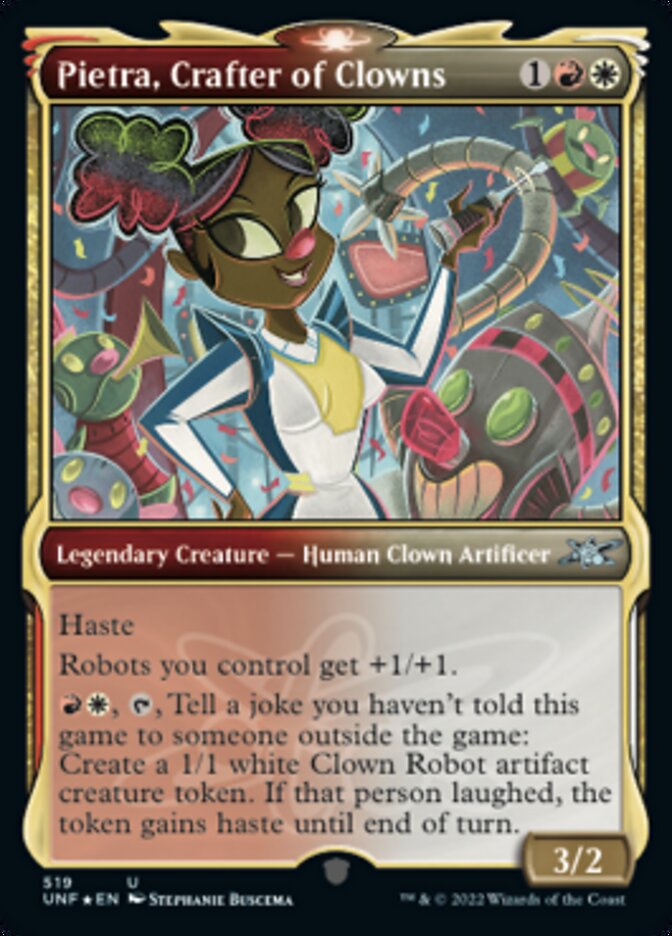Pietra, Crafter of Clowns (Showcase) (Galaxy Foil) [Unfinity] | Tabernacle Games
