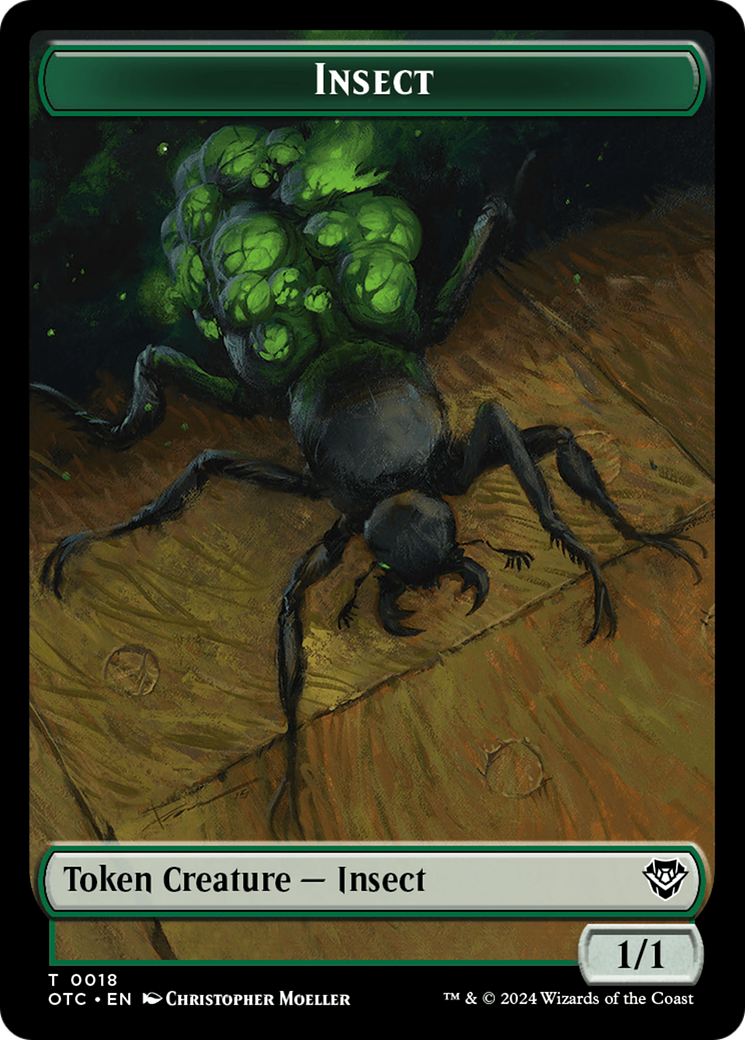 Insect // Elemental (0017) Double-Sided Token [Outlaws of Thunder Junction Commander Tokens] | Tabernacle Games