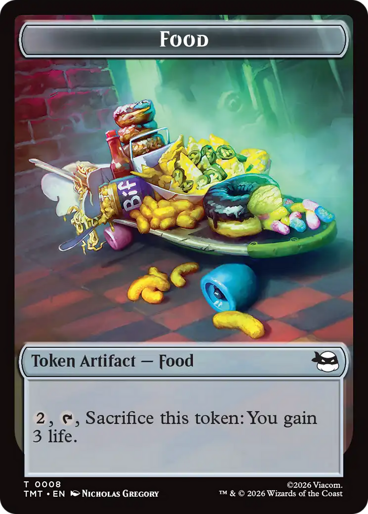 Ninja // Food Double-Sided Token [Teenage Mutant Ninja Turtles Tokens] | Tabernacle Games