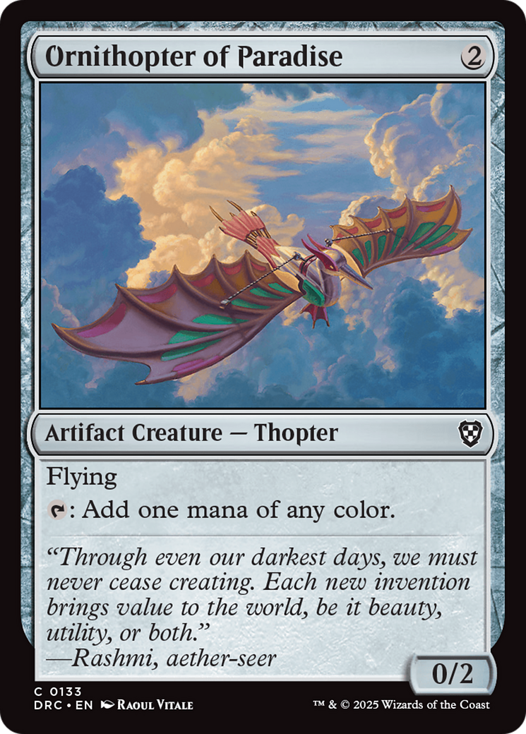Ornithopter of Paradise [Aetherdrift Commander] | Tabernacle Games