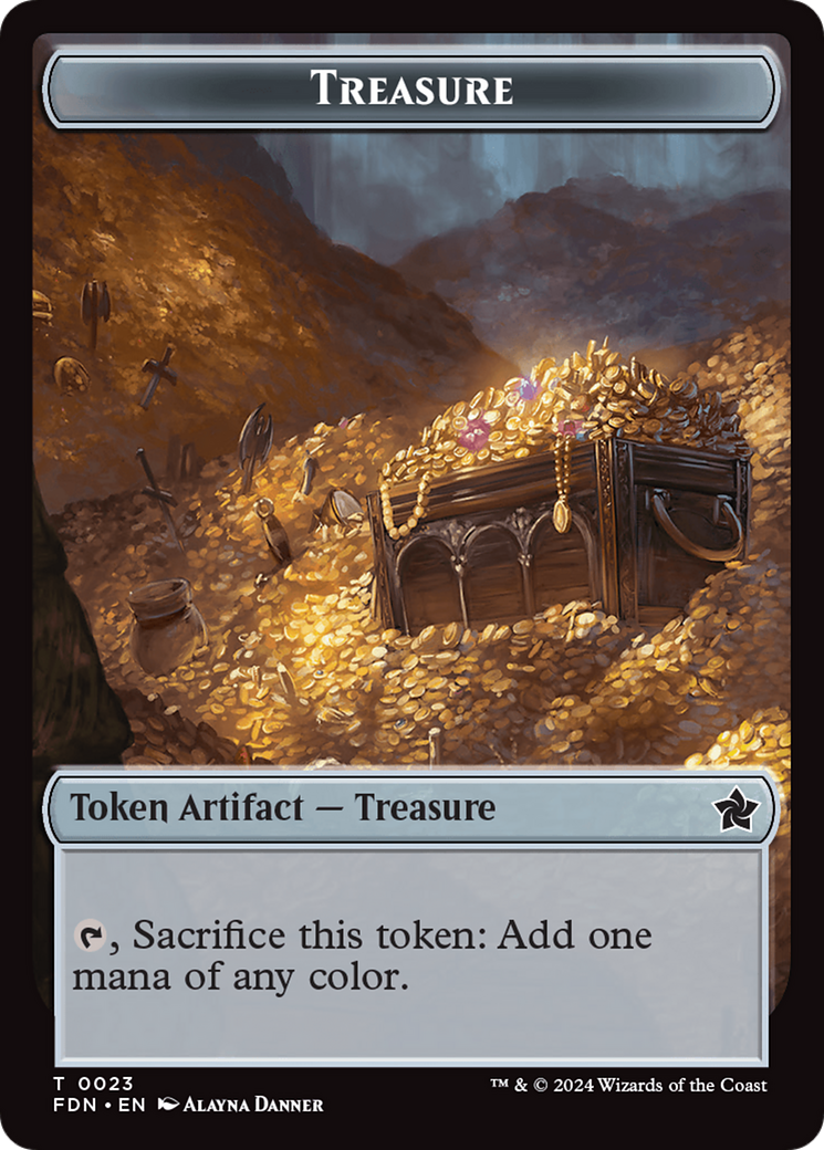 Goblin // Treasure Double-Sided Token [Foundations Tokens] | Tabernacle Games