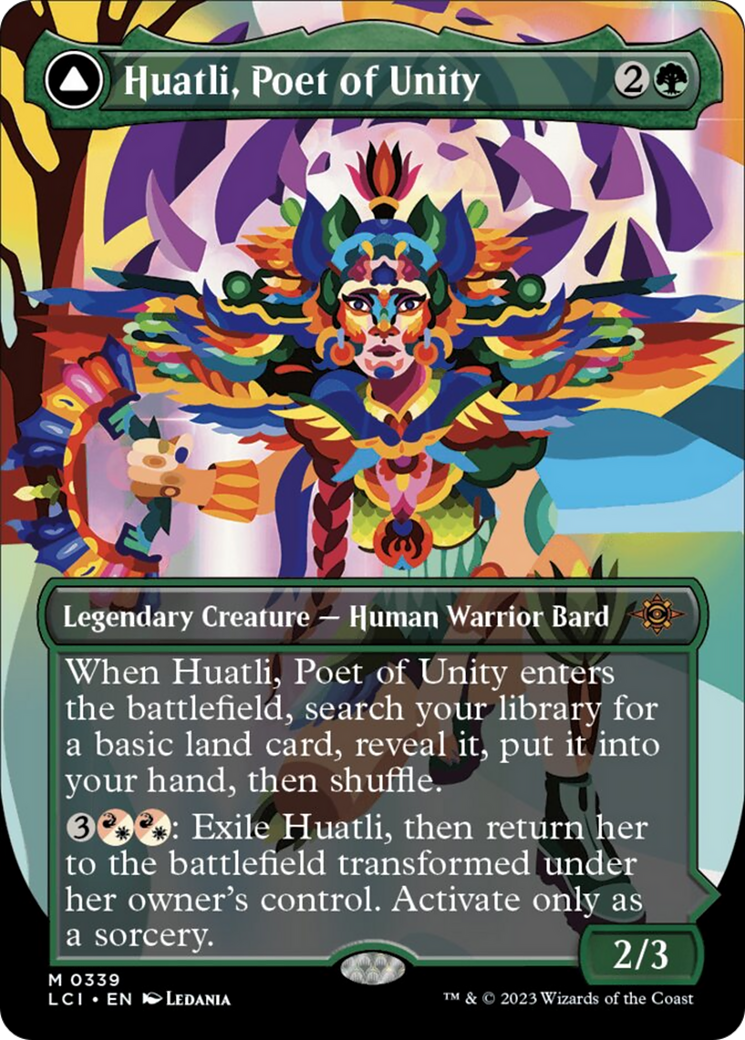 Huatli, Poet of Unity // Roar of the Fifth People (Borderless) [The Lost Caverns of Ixalan] | Maze of Fitzroy