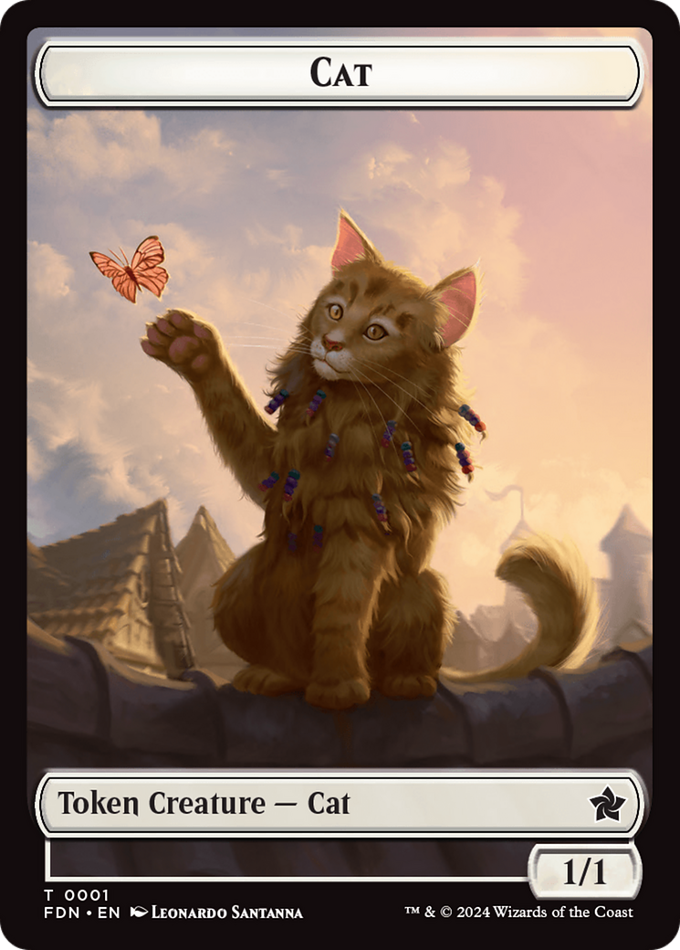 Cat (0001) // Cat (0002) Doubled-Sided Token [Foundations Tokens] | Tabernacle Games