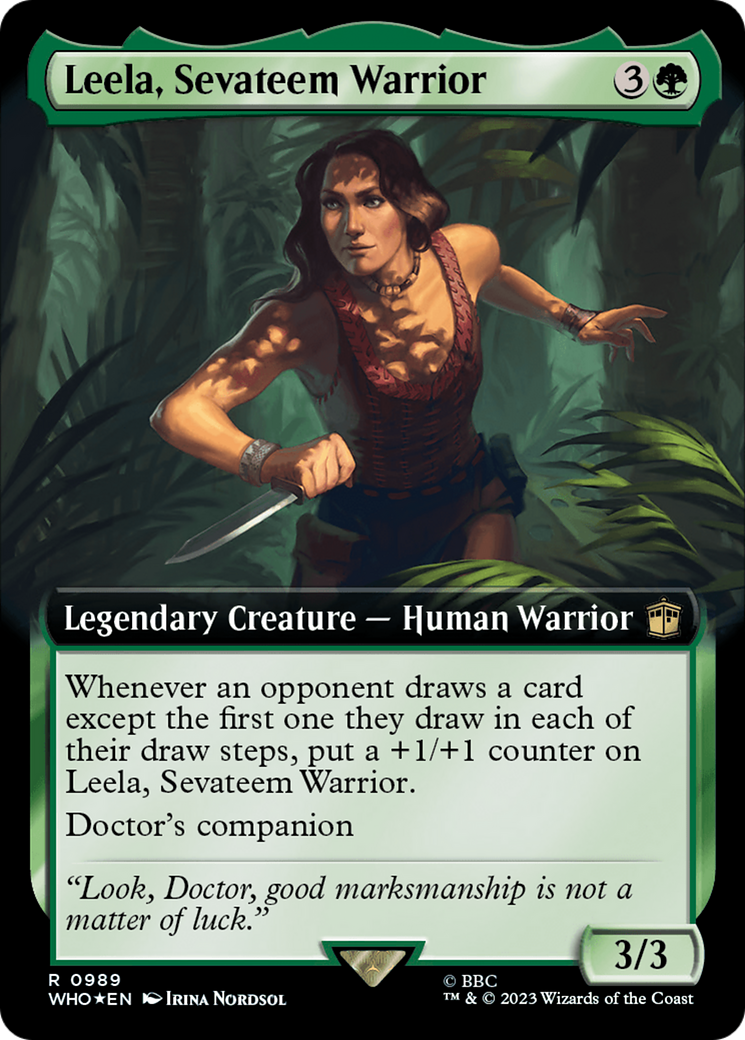 Leela, Sevateem Warrior (Extended Art) (Surge Foil) [Doctor Who] | Tabernacle Games