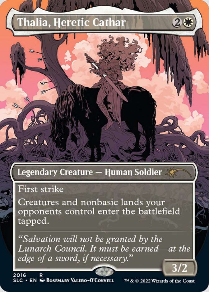 Thalia, Heretic Cathar (Borderless) [Secret Lair Countdown Kit] | Tabernacle Games