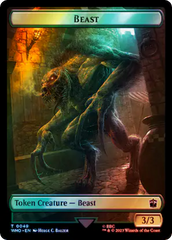 Human Noble // Beast Double-Sided Token (Surge Foil) [Doctor Who Tokens] | Tabernacle Games