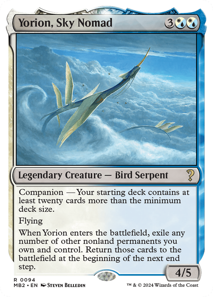 Yorion, Sky Nomad (White Border) [Mystery Booster 2] | Tabernacle Games