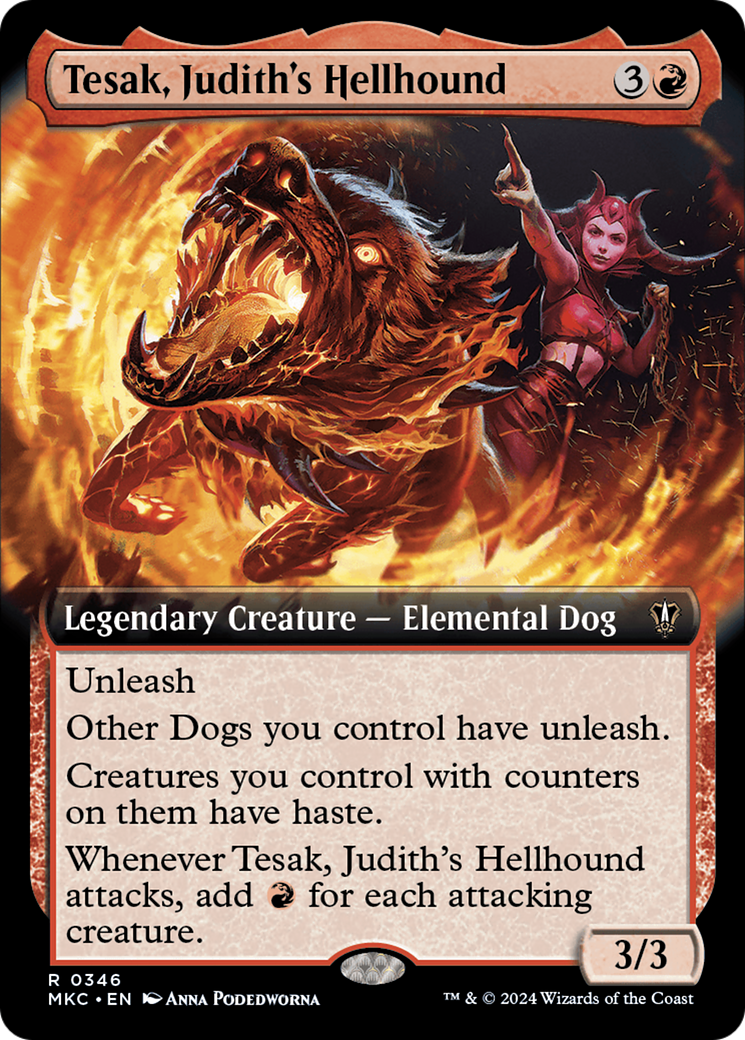 Tesak, Judith's Hellhound (Extended Art) [Murders at Karlov Manor Commander] | Tabernacle Games