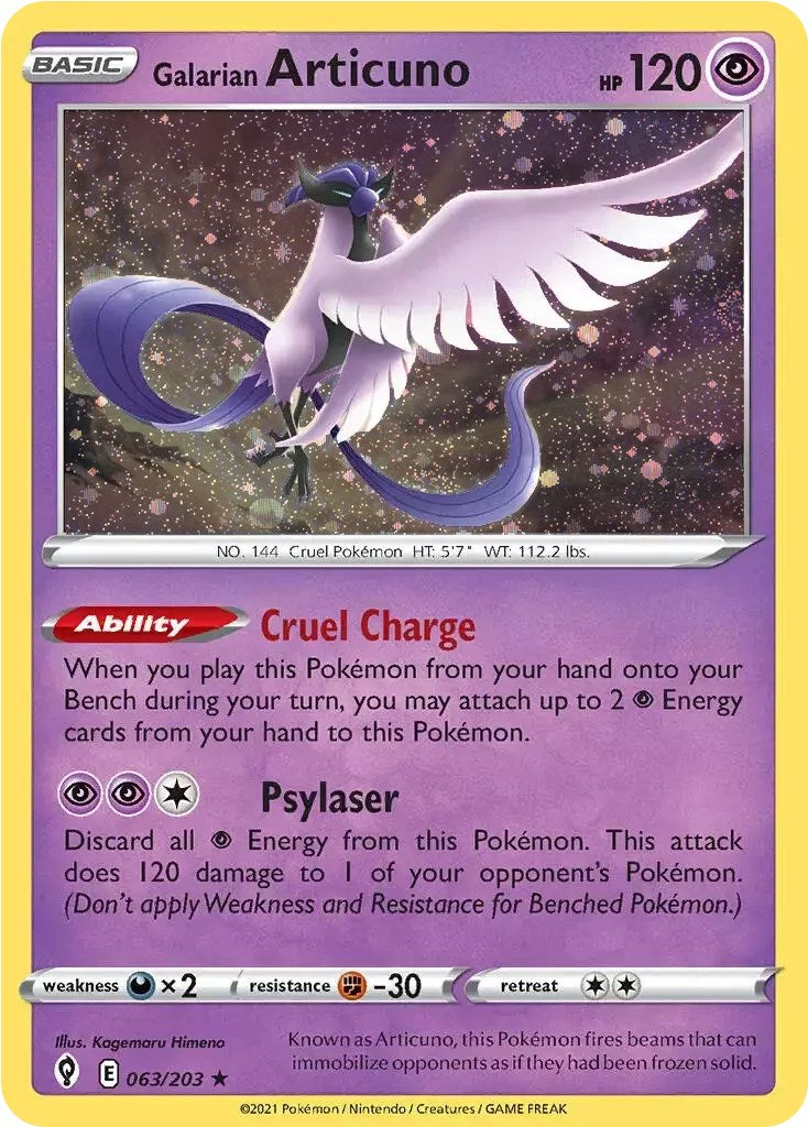 Galarian Articuno (063/203) (Cosmos Holo) [Sword & Shield: Evolving Skies] | Tabernacle Games