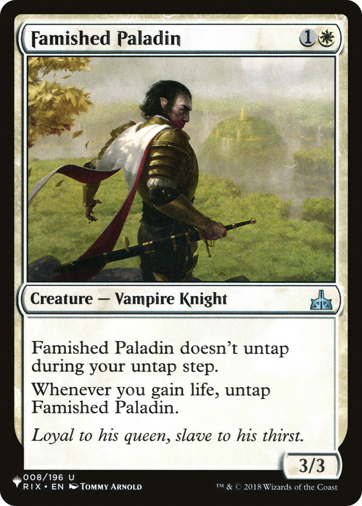 Famished Paladin [The List] | Tabernacle Games