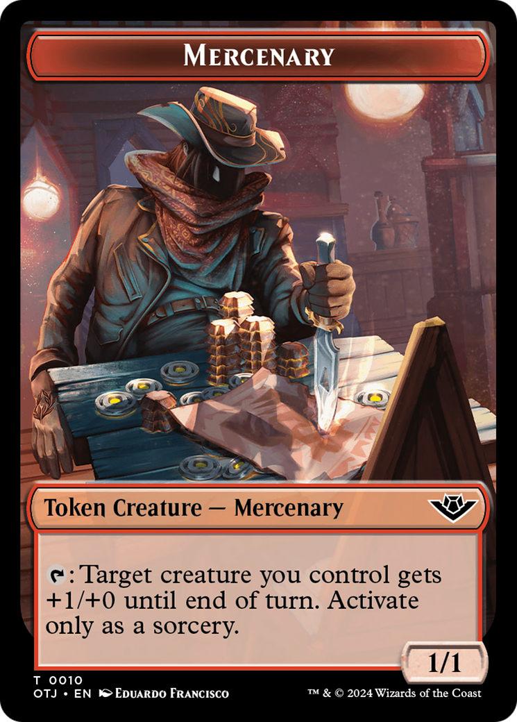 Mercenary // Copy Double-Sided Token [Outlaws of Thunder Junction Tokens] | Tabernacle Games