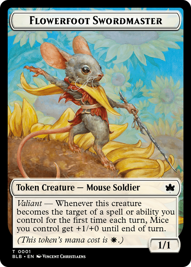 Rabbit // Flowerfoot Swordmaster Double-Sided Token [Bloomburrow Tokens] | Tabernacle Games