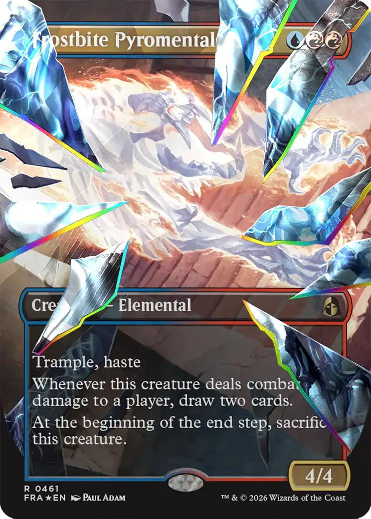 Frostbite Pyromental (Borderless) (Facet Foil) [Reality Fracture] | Tabernacle Games