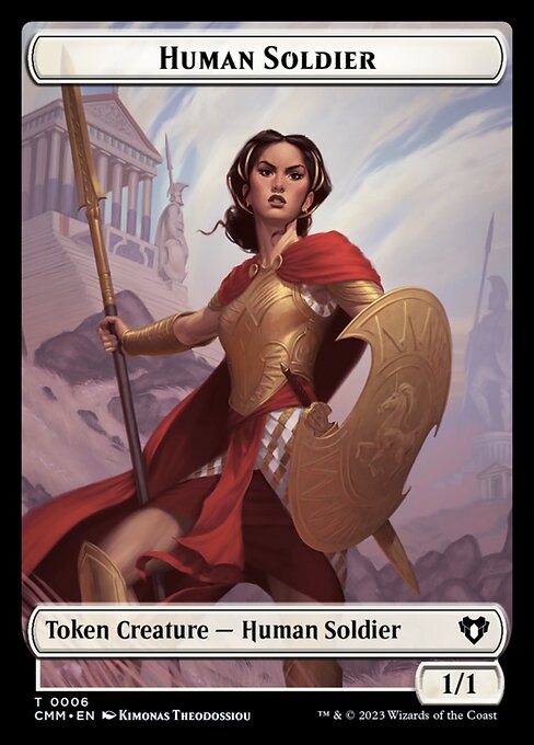 Elemental (0037) // Human Soldier Double-Sided Token [Commander Masters Tokens] | Tabernacle Games