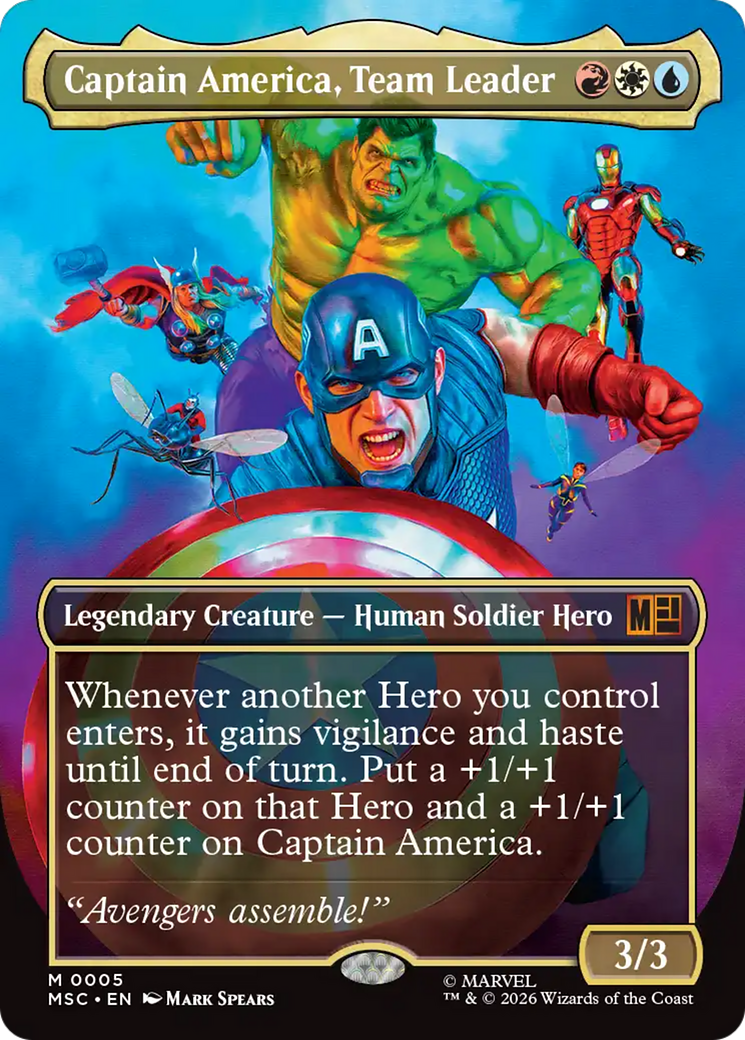 Captain America, Team Leader (Borderless) [Marvel Super Heroes Commander] | Tabernacle Games