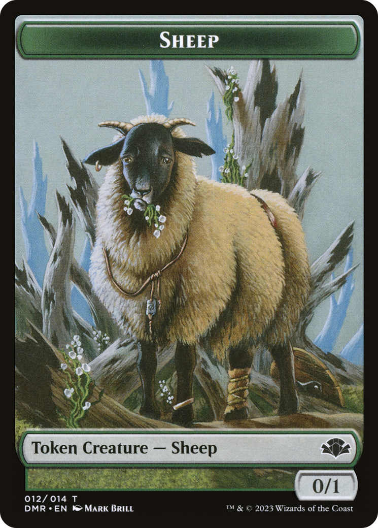 Sheep Token [Dominaria Remastered Tokens] | Tabernacle Games