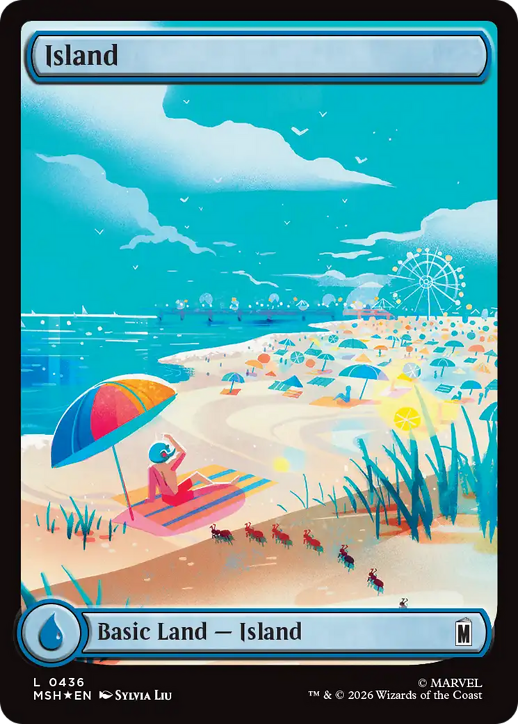 Island (0436) (Surge Foil) [Marvel Super Heroes] | Tabernacle Games