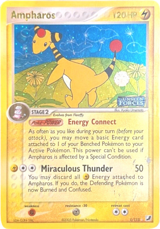 Ampharos (1/115) (Stamped) [EX: Unseen Forces] | Tabernacle Games