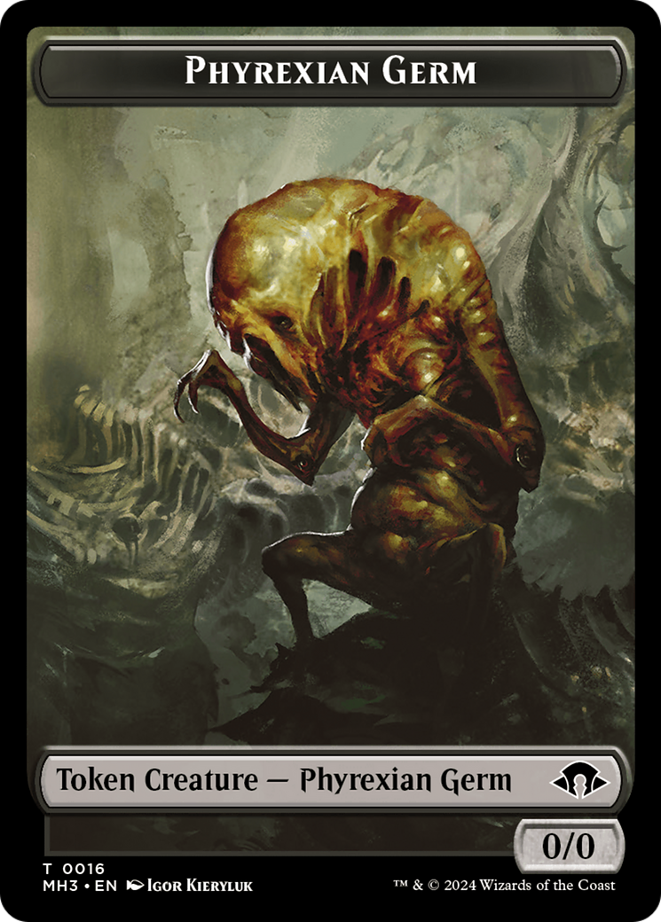 Phyrexian Germ // Emblem - Tamiyo, Seasoned Scholar Double-Sided Token [Modern Horizons 3 Tokens] | Tabernacle Games