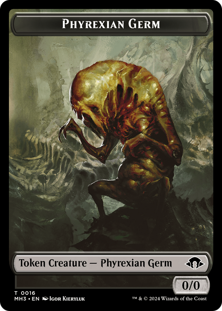 Phyrexian Germ // Phyrexian Wurm (0017) Double-Sided Token [Modern Horizons 3 Tokens] | Tabernacle Games