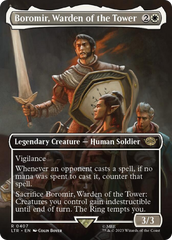 Boromir, Warden of the Tower (Borderless Alternate Art) [The Lord of the Rings: Tales of Middle-Earth] | Tabernacle Games