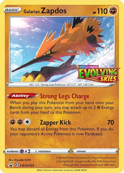 Galarian Zapdos (SWSH124) (Prerelease Promo) [Sword & Shield: Black Star Promos] | Tabernacle Games