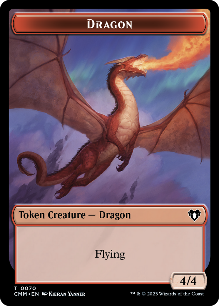 Dragon // Kor Ally Double-Sided Token [Commander Masters Tokens] | Tabernacle Games