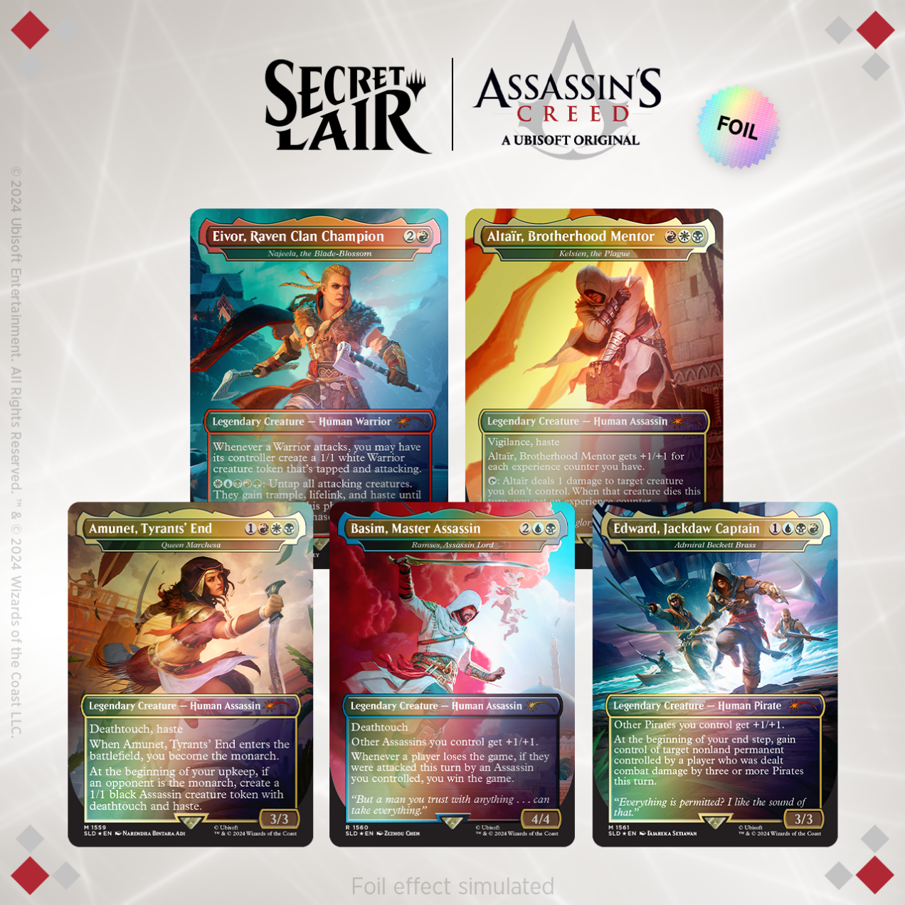 SECRET LAIR X ASSASSIN’S CREED: LETHAL LEGENDS | Rainbow Foil Edition | Tabernacle Games