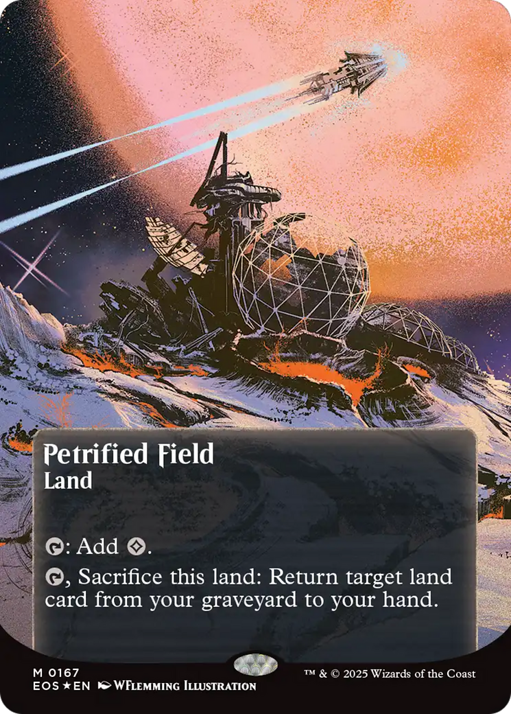 Petrified Field (0167) (Borderless) (Galaxy Foil) [Edge of Eternities: Stellar Sights] | Tabernacle Games