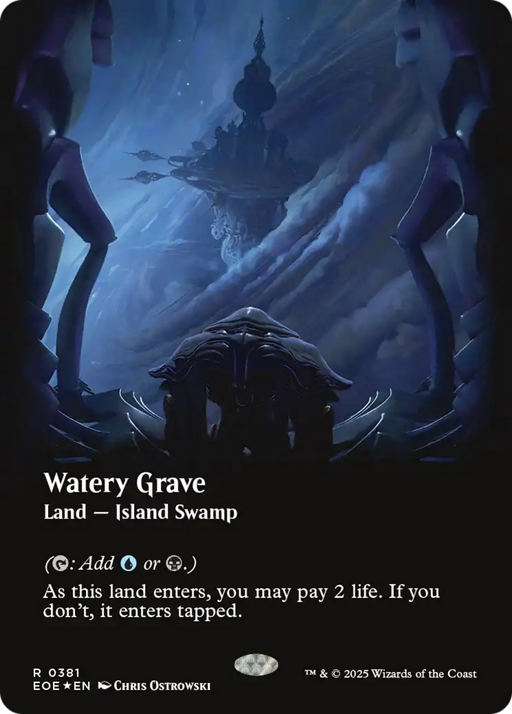 Watery Grave (Borderless) (Galaxy Foil) [Edge of Eternities] | Tabernacle Games