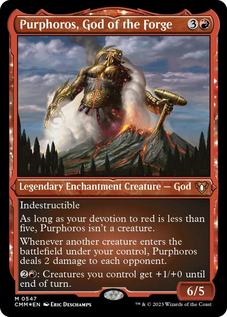 Purphoros, God of the Forge (Foil Etched) [Commander Masters] | Tabernacle Games