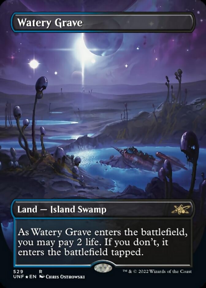 Watery Grave (Borderless) (Galaxy Foil) [Unfinity] | Tabernacle Games